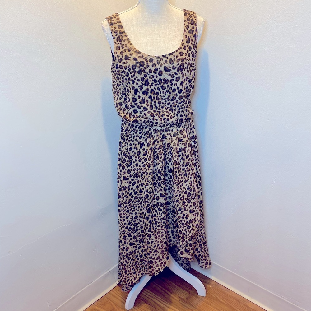 Prelude Sleeveless High-Low Leopard Print Dress